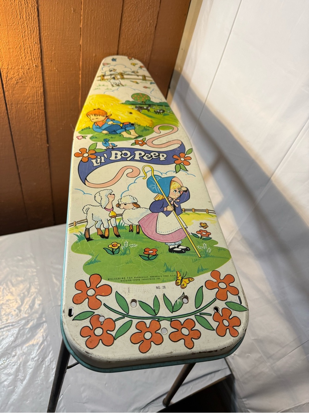 Vintage 1950s Wolverine Toy Co. "Lil' Bo Peep" Tin Litho Child's Ironing Board